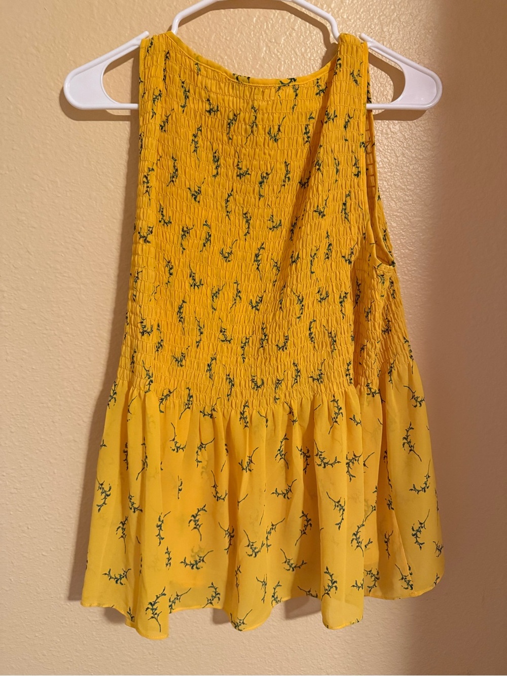 Rose & Olive Yellow Floral Smocked Tank - Picture 4 of 4